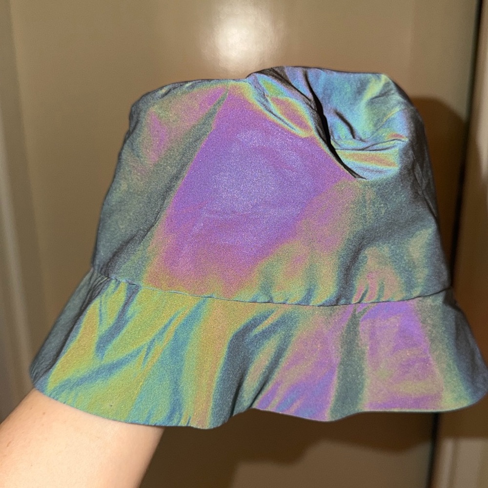 Bucket hat- size small, never worn (dark green metallic)